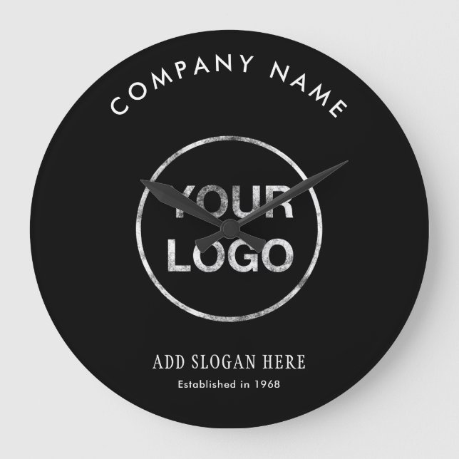 Relógio Grande Modern Curve Logo Design Company (Frente)