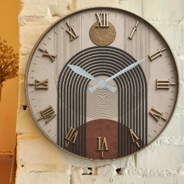 Relógio Grande Modern Minimalist Arch Abstract Geometric Boho De