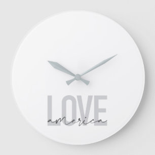 Relógio Grande Modern, simple, chic, cool design of Love America