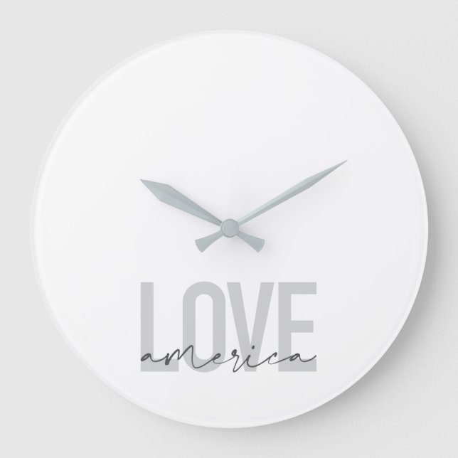 Relógio Grande Modern, simple, chic, cool design of Love America (Frente)