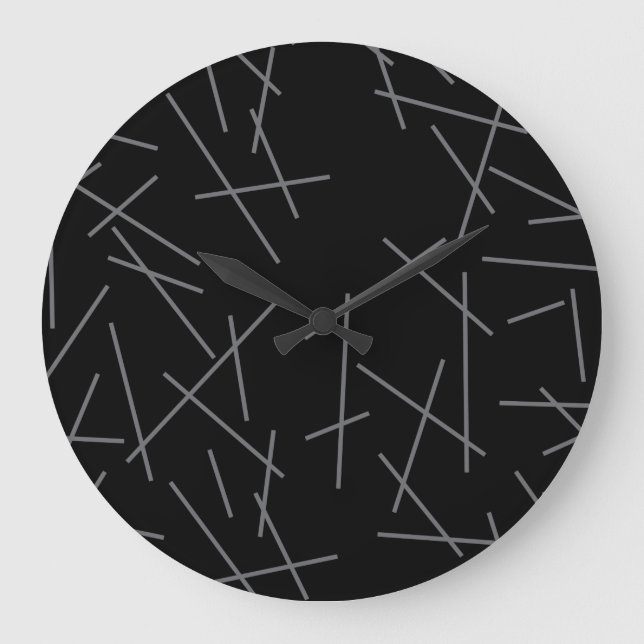 Relógio Grande Modern, simple, messy graphic line pattern (Frente)