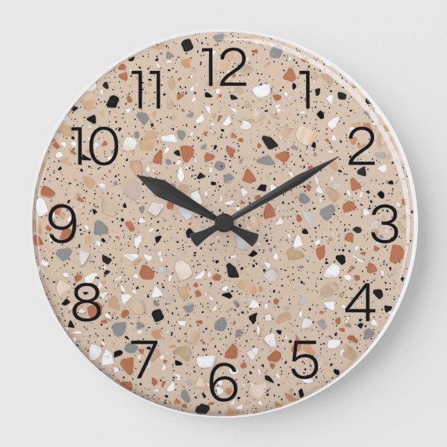 Relógio Grande Modern Terrazzo Epoxy Wall Clock (Frente)