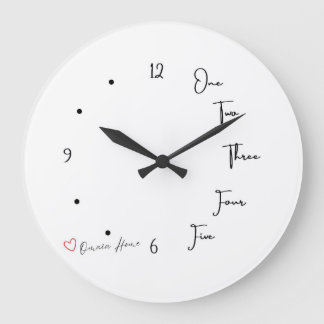 Relógio Grande Modern Typography Wall Clock