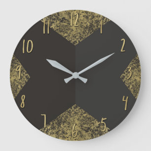 Relógio Grande Moderno Chic Dourado e Cinza