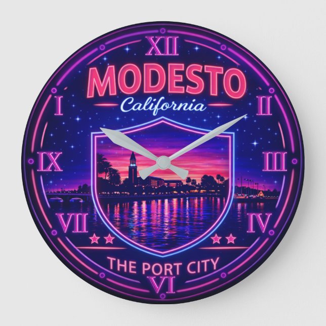 Relógio Grande Modesto California Riverfront (Frente)