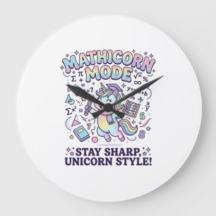 Relógio Grande Modo Unicórnio Mathicorn Encantador Fundo Branco D