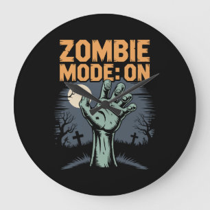 Relógio Grande Modo Zumbi Ativado Camiseta Assustadora de Hallowe