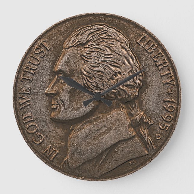 Relógio Grande Moeda de Níquel EUA envelhecido (Frente)