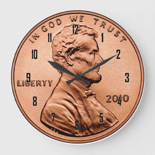 RELÓGIO GRANDE MOEDA DE UM CENTAVO DE LINCOLN (Frente)