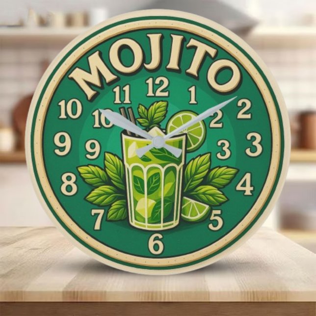 Relógio Grande Mojito cocktail Drink Modern (Criador carregado)