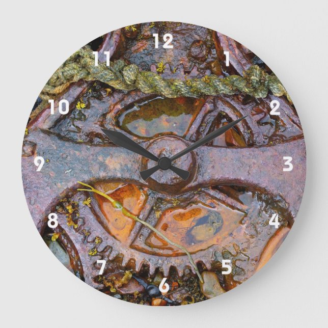 Relógio Grande Molas de máquinas a vapor enferrujadas (Frente)