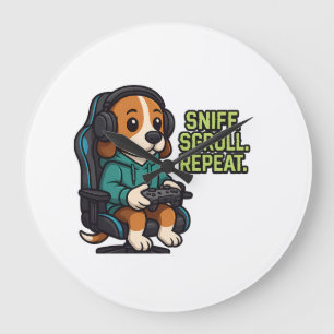Relógio Grande Moletom de desenho animado de Beagle para jogos, d