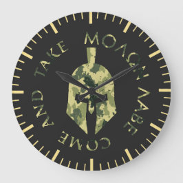 Relógio Grande Molon Labe Capacete Espartano Camuflagem Militar