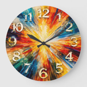 Relógio Grande Momento Radiante — Abstrato Expressivo