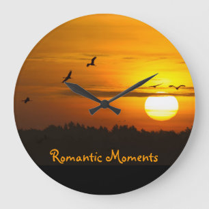 Relógio Grande Momentos românticos gruda na foto do nascer do so