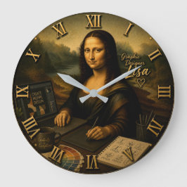 Relógio Grande Mona Lisa Graphic Designer Digital Creative Studio