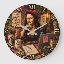 Relógio Grande Mona Lisa Graphic Designer Funny Creative Studio