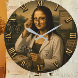 Relógio Grande Mona Lisa Optometrist Funny Eye Doctor Office Deco