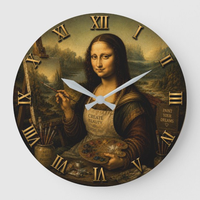 Relógio Grande Mona Lisa Painter  (Frente)