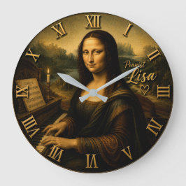 Relógio Grande Mona Lisa Pianist