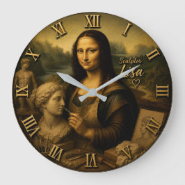Relógio Grande Mona Lisa Sculptor