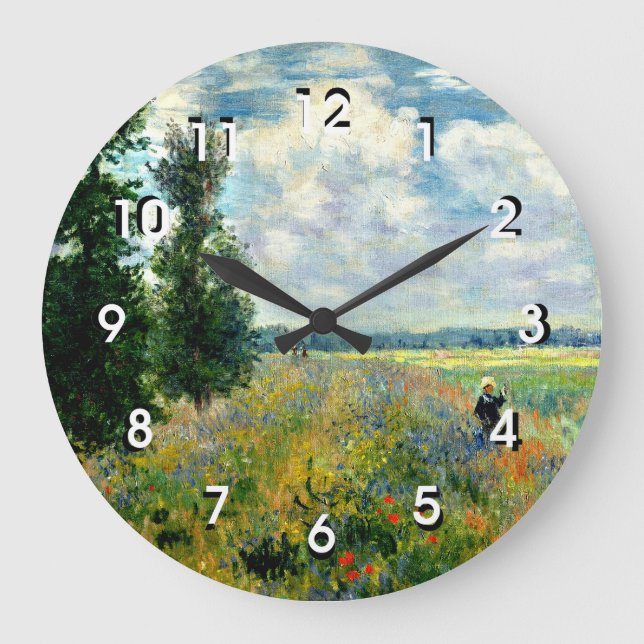 Relógio Grande Monet - Poppy Field, Argenteuil, Large Clock (Frente)