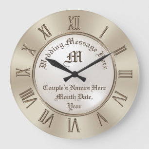 Relógio Grande Monogram and Personalized Wall Clock Wedding Gift