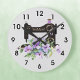 Relógio Grande Monograma da Máquina de Serradura Floral Purple (Criador carregado)