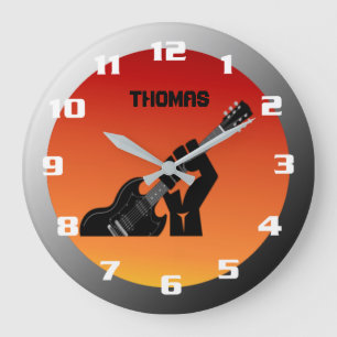 Relógio Grande Monograma de Guitarra Legal