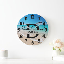 Relógio Grande Monograma de Praia D do Oceano Pacífico