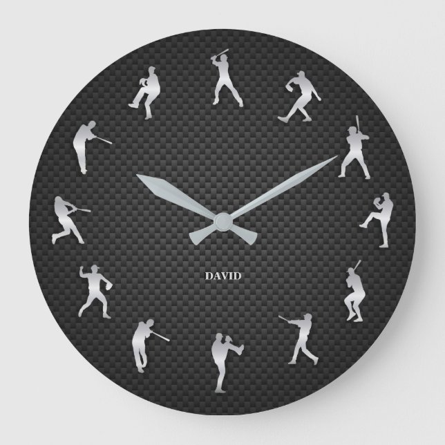 Relógio Grande Monograma do jogador de beisebol ShinMetal Silver (Frente)