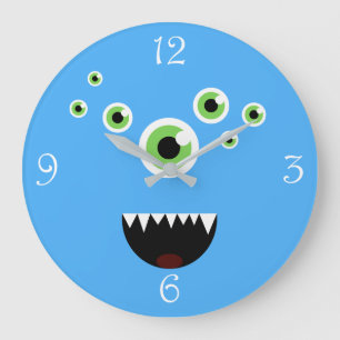 Relógio Grande Monstro Azul Maluco Único