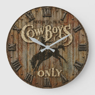 Relógio Grande Montana Cowboys Only Rustic Western Rodeo