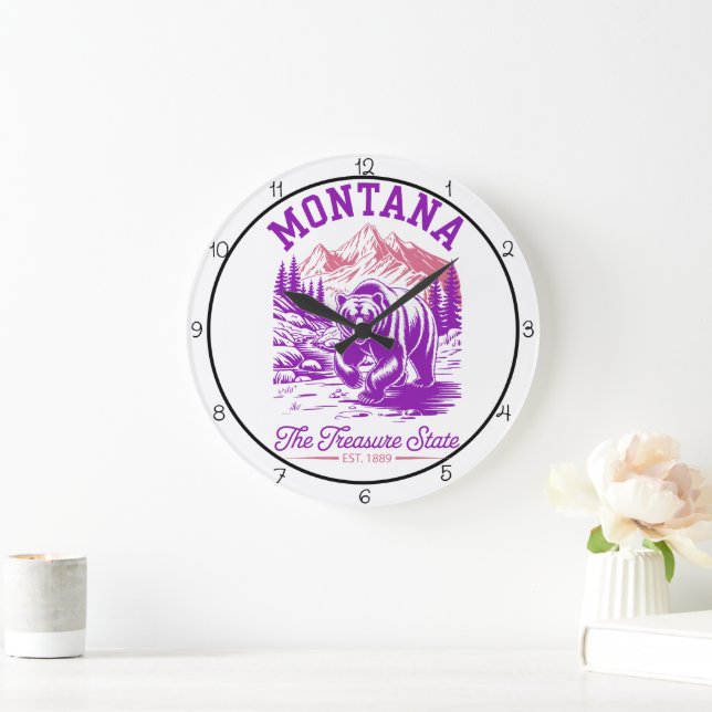 Relógio Grande Montana Treasure State Bear (Lar)