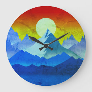 Relógio Grande Montanha Rochosa - Hora do Ouro - Arte Sun