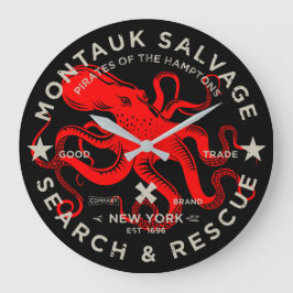 Relógio Grande Montauk Salvage Co. Octopus Large Wall Clock
