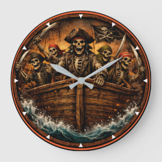 Relógio Grande Montauk Salvage Co Pirate Clock