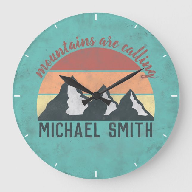 Relógio Grande Montes de pastos de safra chamam monograma (Frente)