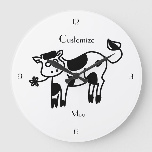 Relógio Grande Moo Cow Thunder_Cove (Frente)