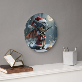 Relógio Grande Moonlit Cookie Bandit – The Grey Christmas Dragon.