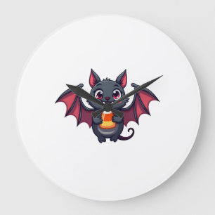 Relógio Grande Morcego Vampiro com Doce � Camiseta de Halloween F