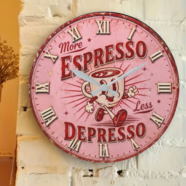 Relógio Grande More Espresso Less Depresso (Criador carregado)