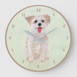 Relógio Grande Morkie Dog Round Acrylic Wall Clock Com Dígitos