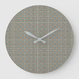 Relógio Grande Moroccan Zellige Pattern Ornate Wall Clock