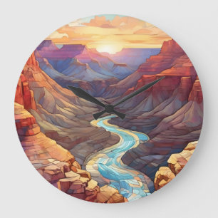 Relógio Grande Mosaico Grand Canyon