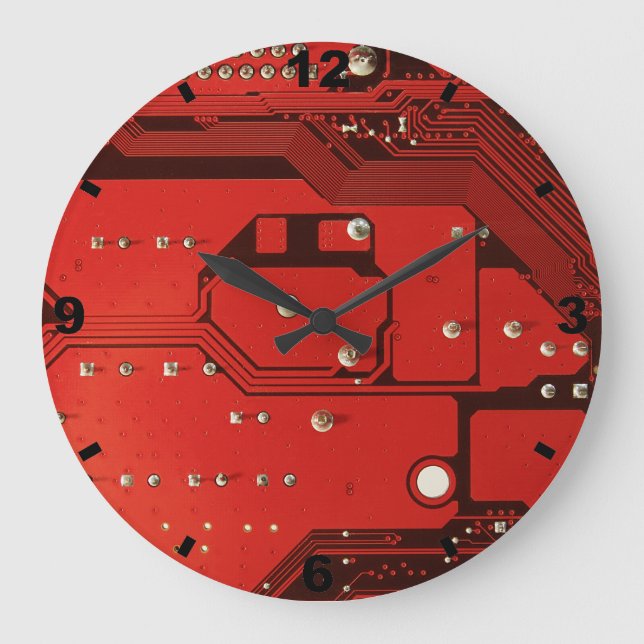 Relógio Grande MOTHERBOARD RED Large Round Clock (Frente)