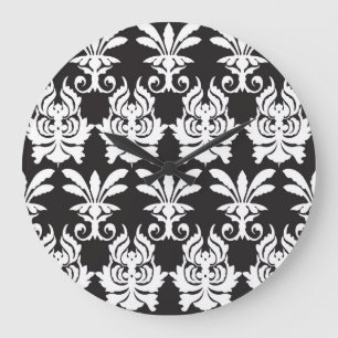 Relógio Grande Motifs do Ventilador Elegante no Ouro Art Deco.