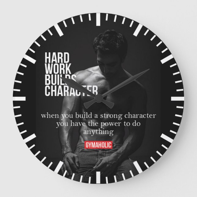 Relógio Grande Motivação de Gym e Malhações - Construção de porco (Frente)