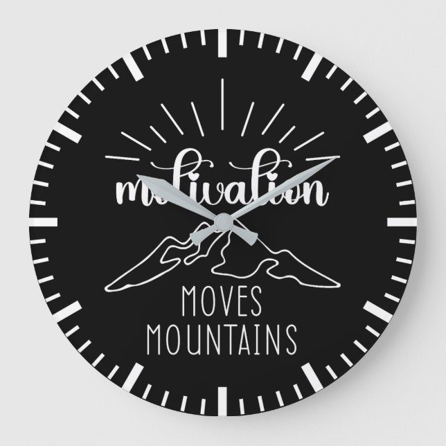 Relógio Grande Motivação Move Montanhas, Giro de Sucesso de Hustl (Frente)