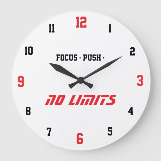 Relógio Grande Motivational Fitness Wall Clock (Frente)